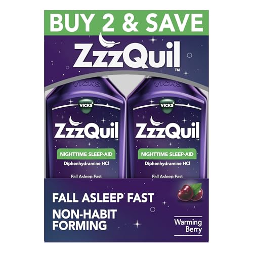 ZzzQuil, Sleep Aid, Nighttime Sleep Aid Liquid, 50 mg Diphenhydramine HCl, Fall