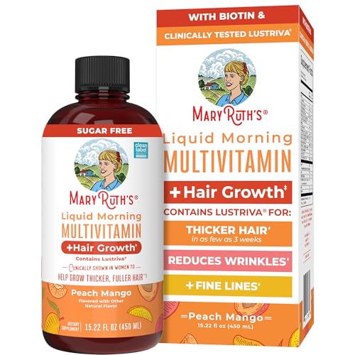MARYRUTH'S Liquid Multivitamin + Hair Growth, Clinically Thicker Hair, 15oz | Clinically