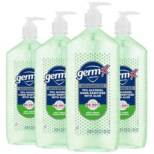 Germ-X Advanced Hand Sanitizer with Aloe and Vitamin E, 1 Liter (Pack