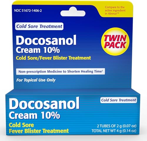Ohm TARO Cold Sore Treatment, Docosanol 10% Cream, 0.14 oz 2 Pack