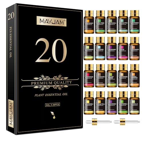 MAYJAM Tea Tree 20 Pcs Pure Essential Oil Gift Set, for Diffuser,