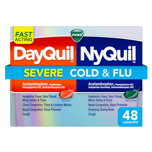 Vicks DayQuil & NyQuil Severe Co-Pack, Cold & Flu Medicine, Powerful Relief