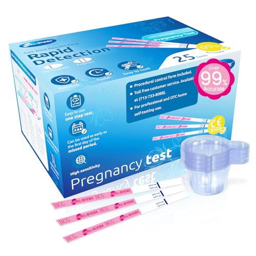 HEAL-CHECK Pregnancy Tests with Cup, Bulk Pregnancy Test Strips for Home Detection,