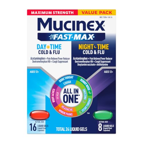 Mucinex Fast-Max Daytime Cold & Flu & Nighttime Cold & Flu, 24