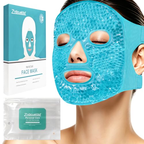 ZNÖCUETÖD Cold Face Ice Mask Facial Ice Pack Cooling Mask with Storage