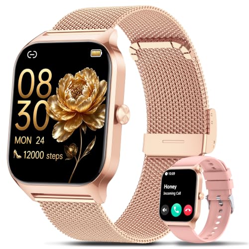 KALINCO Smart Watch Women Men, 1.85" Smartwatch with Blood Pressure, HR, IP68 Waterproof Fitness Tracker, 120+ Sport Modes, Make/Answer Calls, Reloj Inteligente Compatible with iPhone/Samsung/Android