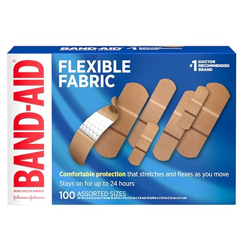 BAND-AID Brand Flexible Fabric Adhesive Bandages, Assorted Sizes, 100 Count | Comfortable