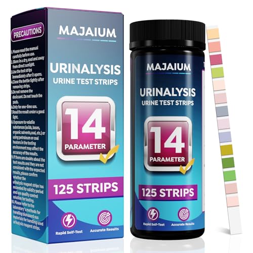 Majaium Urine Test Strips for Urinalysis 14 Parameter - 125 CT UTI
