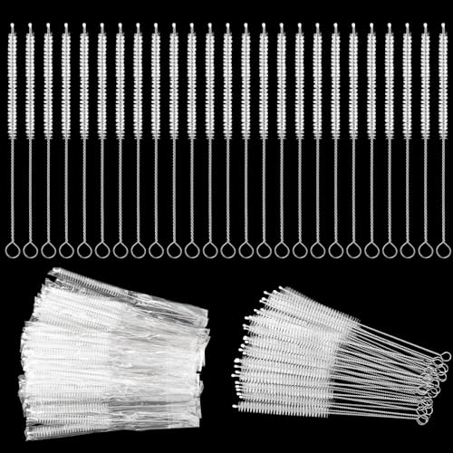TrelaCo 100 Pcs Tracheostomy Cleaning Brushes, 10mm Nylon Trach Tube | Loop Handle for Easy Grip, Disposable Trach Cleaners for Daily Care, Medical Grade Bristles, Home and Hospital Use