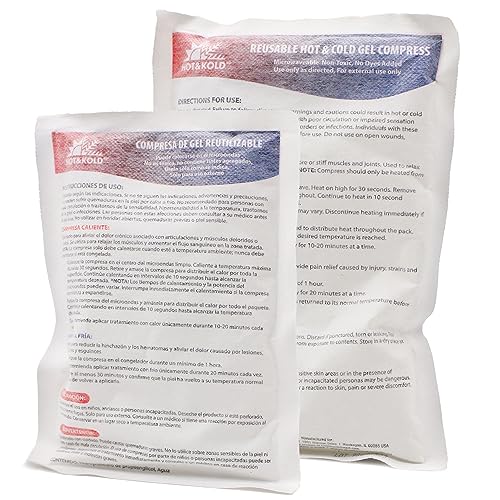 DMI Hot & Cold Reusable Gel Compress, Microwavable, Relieves Swelling and Pain,