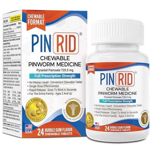 PIN RID Pyrantel Pamoate 250mg Pinworm Medicine Chewable Tablets 24 Count |