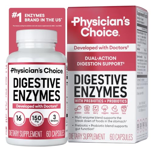Physician's CHOICE Digestive Enzymes for Bloating & Digestion - Fast-Acting 16 Enzyme