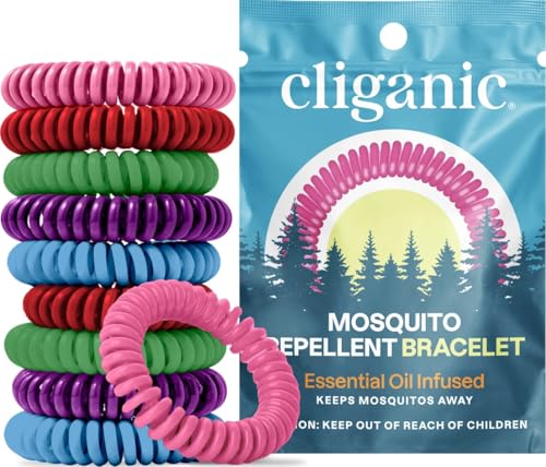 Cliganic Mosquito Repellent Bracelets for Kids & Adults, Natural, 40 Pack |