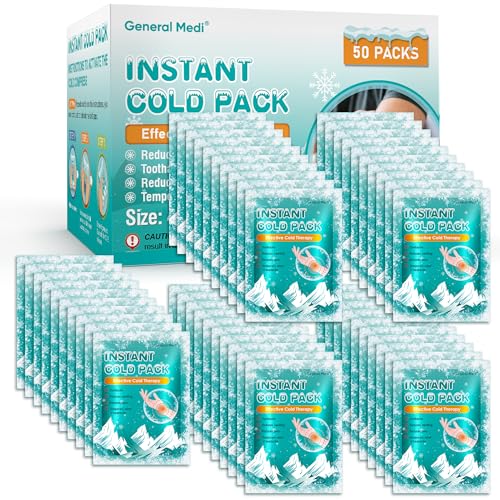 General Medi Instant Ice Cold Pack (4”x 5.5”) – 50 Packs Disposable