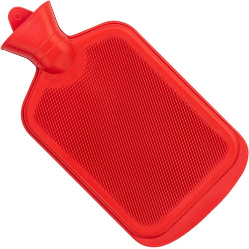 SteadMax Hot Water Bottle, 2L (68oz) Natural Rubber -BPA Free- Durable Large