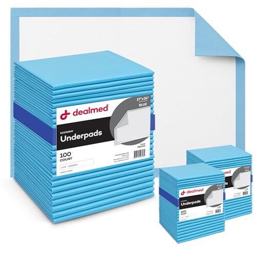 Dealmed Economy Absorbency Disposable Underpads, 17" x 24", 100 Pads (1 Pk)