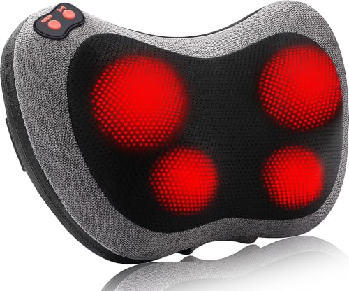 Papillon Back Massager with Heat,Shiatsu Pillow for Body Pain Relief Gray |