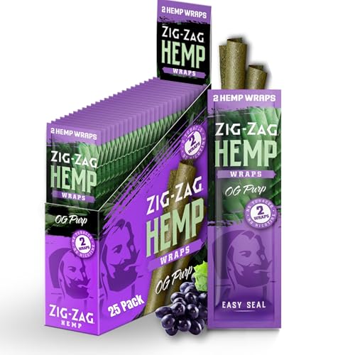 ZIG-ZAG Hemp Wraps 25-Pack - OG Purp (2 Wraps Per Pack) |