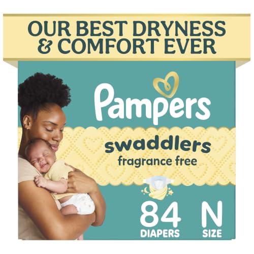Pampers Swaddlers Diapers, Size 0 (up to 10 lbs), 84 Count, Fragrance