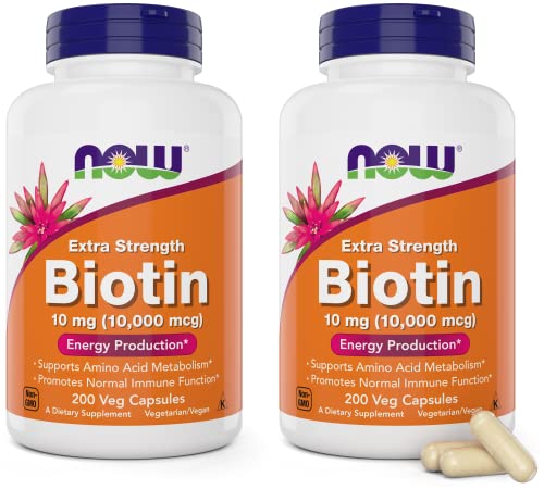 NOW Foods Extra Strength Biotin 10,000mcg / 10 mg - 200 Veg