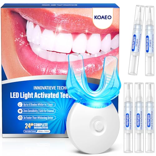 Teeth Whitening Kit with LED Light – 3 Whitening Gel Pens +