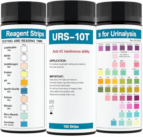 Palinoia 10-Parameter Urine Test Strips for Urinalysis, 100 Count | Tests UTI