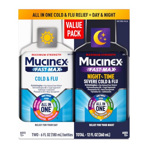 Mucinex Fast-Max Cold & Flu All in One Day/Night Value Pack, 2x6