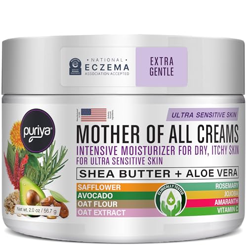 Puriya National Eczema Association Accepted Cream 2 oz, Dry Itchy Skin Relief,