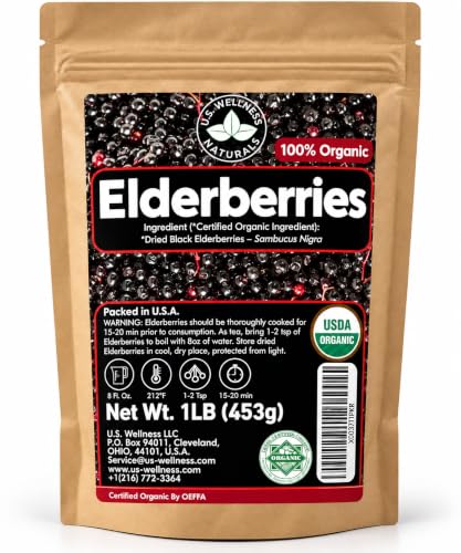 Elderberries – 1lb (REAL WILD HARVEST) | 100% USDA Certified ORGANIC |