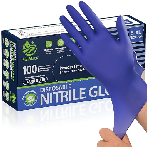 SWIFTLITE Disposable Nitrile Gloves, Food Safe, Latex-Free Powder-Free