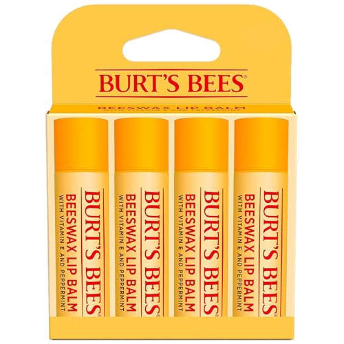 Burt's Bees 100% Natural Moisturizing Lip Balm (Original Beeswax) | Lip Moisturizer with Beeswax, Tint-Free, 100 Percent Natural Origin Conditioning Treatment, Easy to Take Anywhere