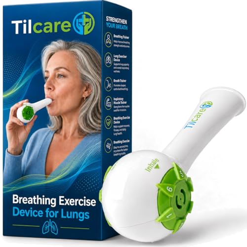 Breathing Exercise Device for Lungs: 6-Level Adjustable Lung Trainer | Lightweight Breathing Trainer for Lungs | BPA-Free Lung Exerciser Device & Breath Trainer | User-Friendly Breather Device