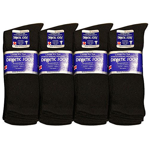 Falari Physicians Approved Diabetic Socks For Men Women Non-Binding Loose Top Wide