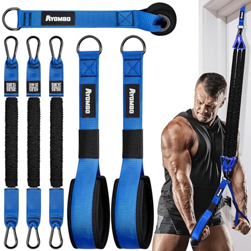 Ayombo Home Gym Workout Equipment, Heavy Resistance Bands with Handles, Door Anchor,