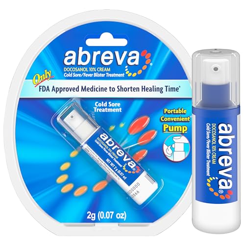 Abreva Docosanol 10% Cold Sore Treatment, 0.07 oz Pump Bottle | Only