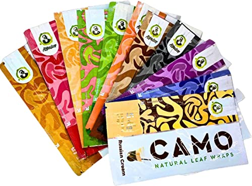 Camo Cones Wraps Afghan Natural Leaf Wraps 16 Flavors Variety Packs, White