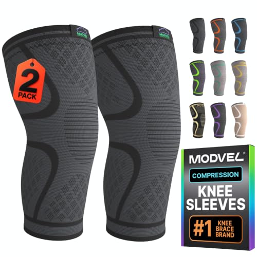Modvel Compression Knee Brace for Women & Men - 2 Pack Knee