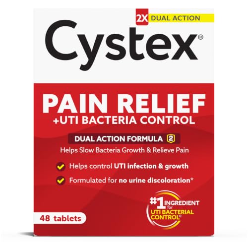 Cystex Dual-Action UTI Pain Relief Tablets, Fast-Acting, 48 Count | Urinary Pain