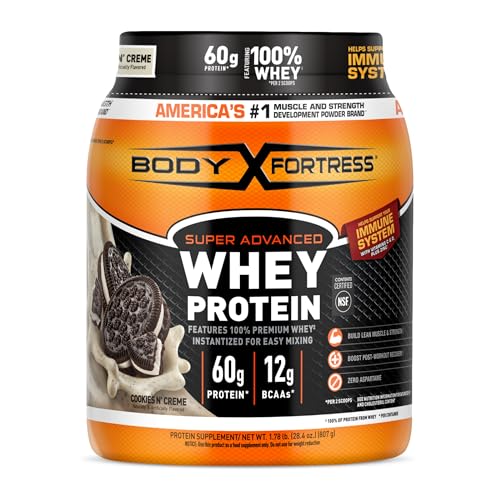 Body Fortress Super Advanced Whey Protein Powder, Cookies N Crème, 1.78 lbs