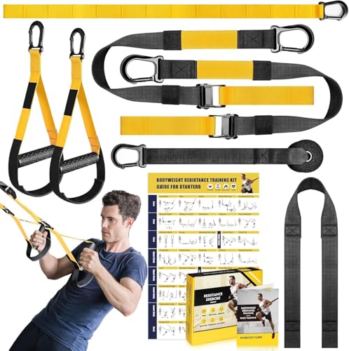 Home Resistance Training Kit, Resistance Trainer Exercise Strap with Poster | Includes