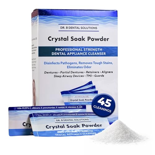 Dr. B Dental Solutions Powder Crystal Soak Cleanser, Ideal for Oral Appliances,