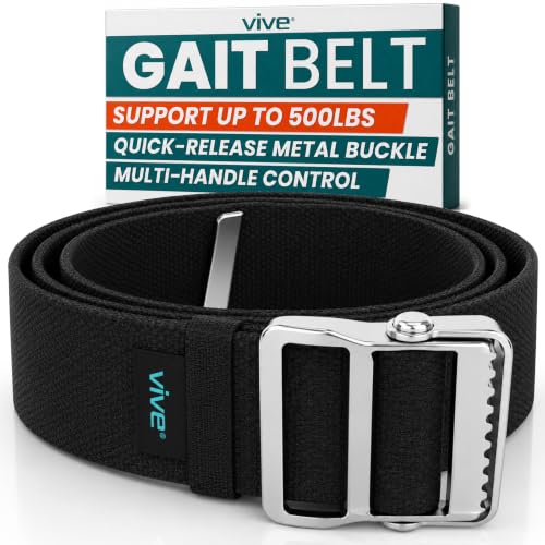 Vive Gait Belt (54 Inch) - Transfer Assist Device for Caregiver, Nurse | Therapist, Seniors, Elderly, Bariatric, Occupational and Physical Therapy - Medical Nursing Safety - Walking & Standing Aid