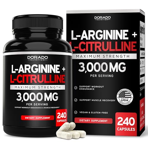 L Arginine L Citrulline Supplement 3000mg (240 Capsules) Nitric Oxide Pills for