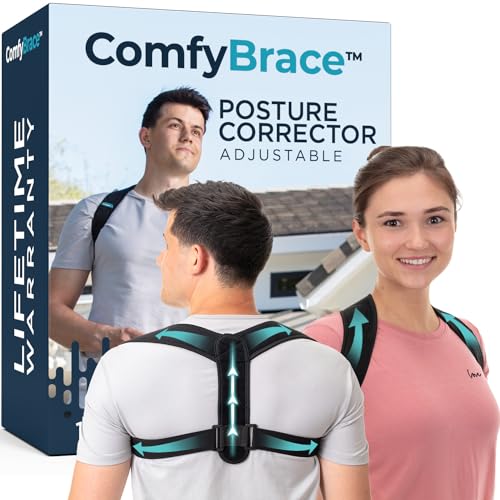 ComfyBrace Posture Corrector for Men and Women, Back Brace Straightener | Breathable