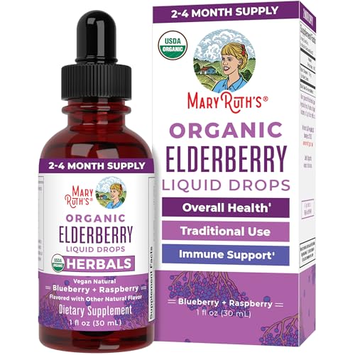 MARYRUTH'S Organic Elderberry Liquid Drops for Adults & Kids, Immunity, 1oz |
