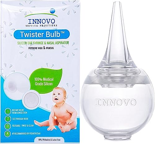 Innovo FSA/HSA Eligible Hospital Grade Silicone Twister Bulb Baby Ear Syringe and