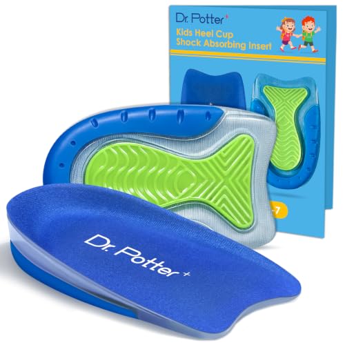 DR. POTTER+ Kids Heel Cups, Shock-Absorbing Gel Heel Inserts for Heel Pain