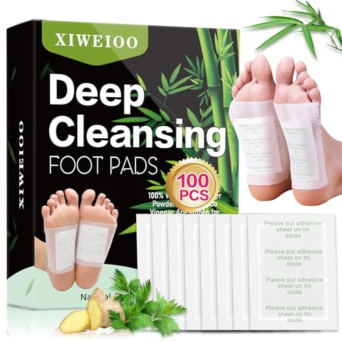 XIWEIOO 100 Pack Foot Pads Ginger Bamboo Deep Cleansing Foot Care Patch