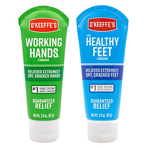O'Keeffe's Working Hands Hand Cream (3 oz Tube) and Healthy Feet Foot