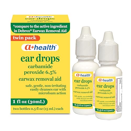 A+Health Earwax Removal Drops, Carbamide Peroxide 6.5%, Made in USA, Twin Pack,